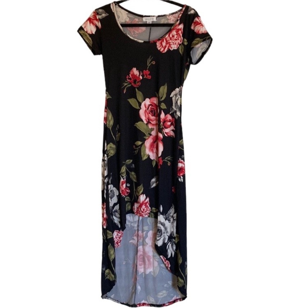 Dark Floral high low maxi dress, size small BNWOT